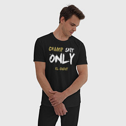Пижама хлопковая мужская Champ shit only, цвет: черный — фото 2