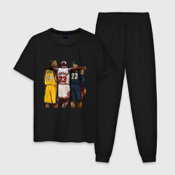 Пижама хлопковая мужская Bryant, Jordan, James, цвет: черный