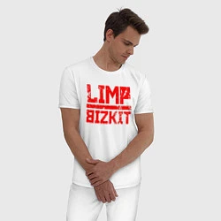 Пижама хлопковая мужская LIMP BIZKIT, цвет: белый — фото 2