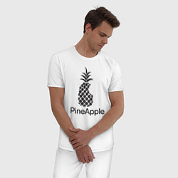 Пижама хлопковая мужская PineApple, цвет: белый — фото 2