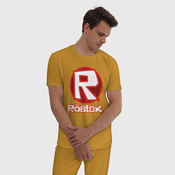 Пижама хлопковая мужская ROBLOX, цвет: горчичный — фото 2
