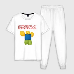 Пижама хлопковая мужская ROBLOX, цвет: белый