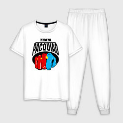 Пижама хлопковая мужская Team Pacquiao, цвет: белый