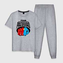 Пижама хлопковая мужская Team Pacquiao цвета меланж — фото 1