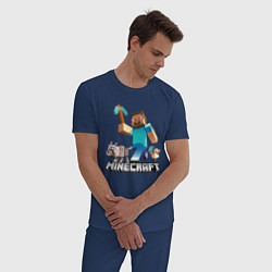 Пижама хлопковая мужская MINECRAFT, цвет: тёмно-синий — фото 2