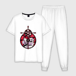 Пижама хлопковая мужская Стальной алхимик цвета белый — фото 1