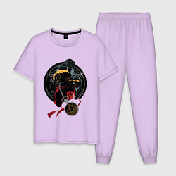 Пижама хлопковая мужская Стальной алхимик, цвет: лаванда