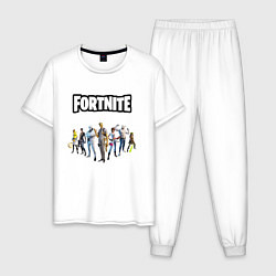 Пижама хлопковая мужская Fortnite 2 глава 2 часть, цвет: белый