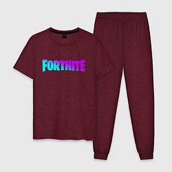 Пижама хлопковая мужская FORTNITE 2, цвет: меланж-бордовый