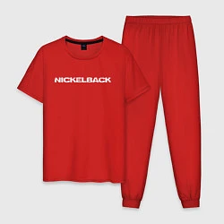 Пижама хлопковая мужская Nickelback, цвет: красный
