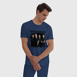 Пижама хлопковая мужская Nickelback, цвет: тёмно-синий — фото 2