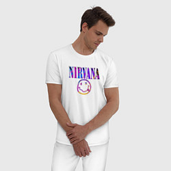 Пижама хлопковая мужская NIRVANA, цвет: белый — фото 2