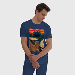 Пижама хлопковая мужская КОРЖИК КРИК, цвет: тёмно-синий — фото 2