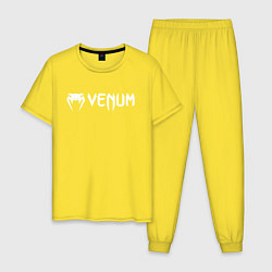 Пижама хлопковая мужская Venum цвета желтый — фото 1