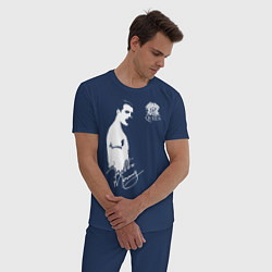 Пижама хлопковая мужская Queen, цвет: тёмно-синий — фото 2