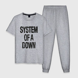Пижама хлопковая мужская System of a down, цвет: меланж