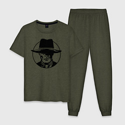 Пижама хлопковая мужская Westworld, цвет: меланж-хаки