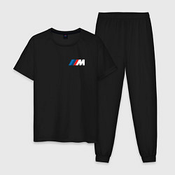 Пижама хлопковая мужская BMW M LOGO 2020, цвет: черный