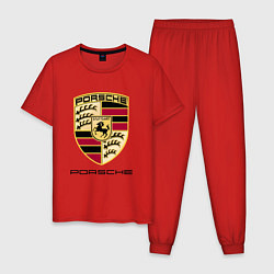 Пижама хлопковая мужская PORSCHE, цвет: красный
