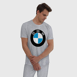 Пижама хлопковая мужская BMW, цвет: меланж — фото 2