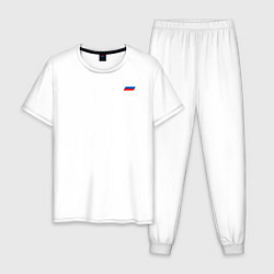 Пижама хлопковая мужская Космические войска, цвет: белый