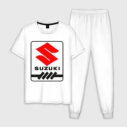 Пижама хлопковая мужская Suzuki, цвет: белый