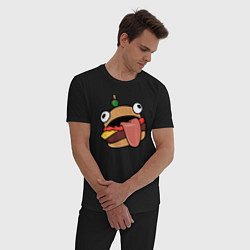 Пижама хлопковая мужская Fortnite Burger, цвет: черный — фото 2