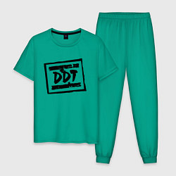 Пижама хлопковая мужская ДДТ Лого, цвет: зеленый