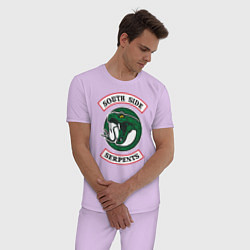 Пижама хлопковая мужская SERPENTS, цвет: лаванда — фото 2