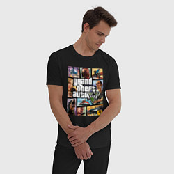 Пижама хлопковая мужская GTA5, цвет: черный — фото 2