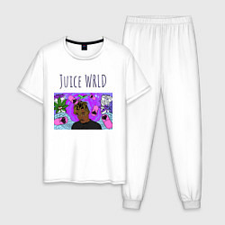 Пижама хлопковая мужская Juice WRLD, цвет: белый