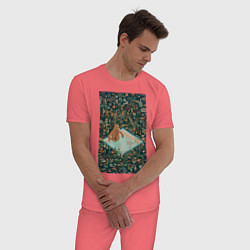 Пижама хлопковая мужская BoJack Horseman, цвет: коралловый — фото 2