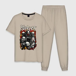 Пижама хлопковая мужская Slipknot, цвет: миндальный