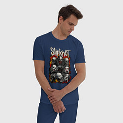 Пижама хлопковая мужская Slipknot, цвет: тёмно-синий — фото 2