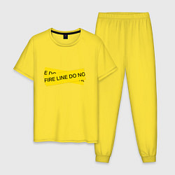 Пижама хлопковая мужская OFF-WHITE, цвет: желтый