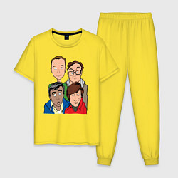 Пижама хлопковая мужская The Big Bang Theory Guys, цвет: желтый