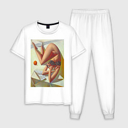 Пижама хлопковая мужская Art Girl, цвет: белый