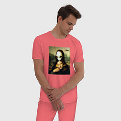 Пижама хлопковая мужская Mona Lisa, цвет: коралловый — фото 2