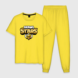 Пижама хлопковая мужская BRAWL STARS GOLD, цвет: желтый