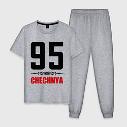 Пижама хлопковая мужская 95 Chechnya, цвет: меланж