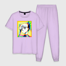 Пижама хлопковая мужская Сейлор Мун Усаги Цукино Sailor, цвет: лаванда