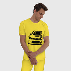 Пижама хлопковая мужская SUBARU Z, цвет: желтый — фото 2