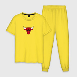 Пижама хлопковая мужская CHICAGO BULLS, цвет: желтый