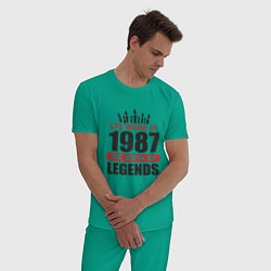 Пижама хлопковая мужская 1987 - рождение легенды, цвет: зеленый — фото 2