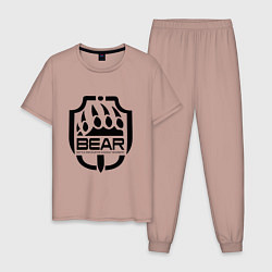 Пижама хлопковая мужская BEAR Z, цвет: пыльно-розовый