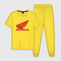 Пижама хлопковая мужская HONDA, цвет: желтый