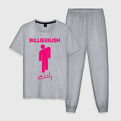 Пижама хлопковая мужская BILLIE EILISH, цвет: меланж