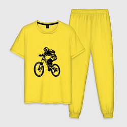 Пижама хлопковая мужская Велоспорт Z, цвет: желтый
