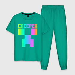 Пижама хлопковая мужская MINECRAFT CREEPER, цвет: зеленый