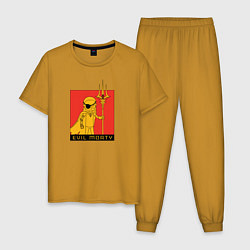 Пижама хлопковая мужская Злой Морти, цвет: горчичный
